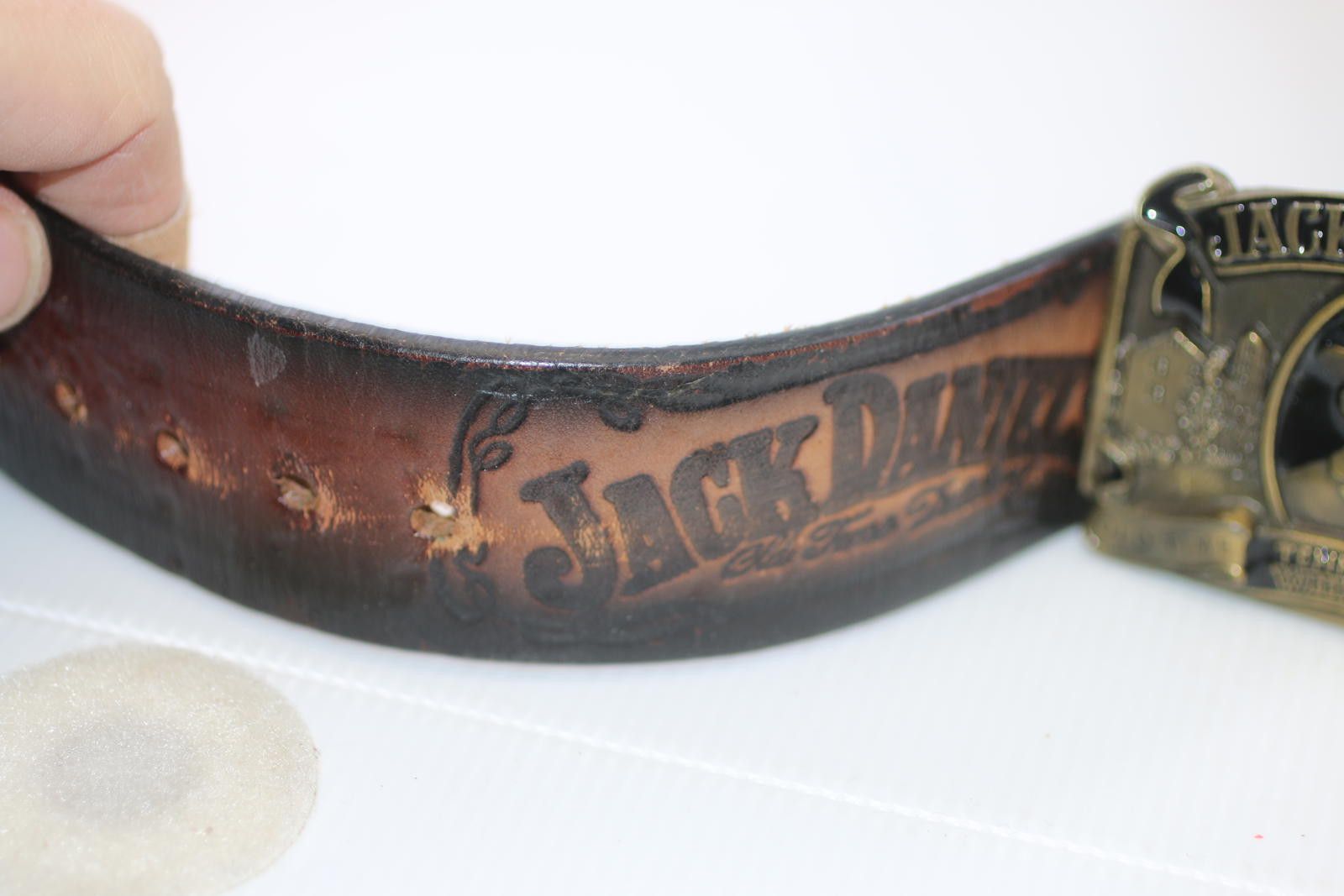 Other Vintage Jack Daniel’s Leather Belt Brass Buckle '89 Licensed Size ONE SIZE - 7 Thumbnail