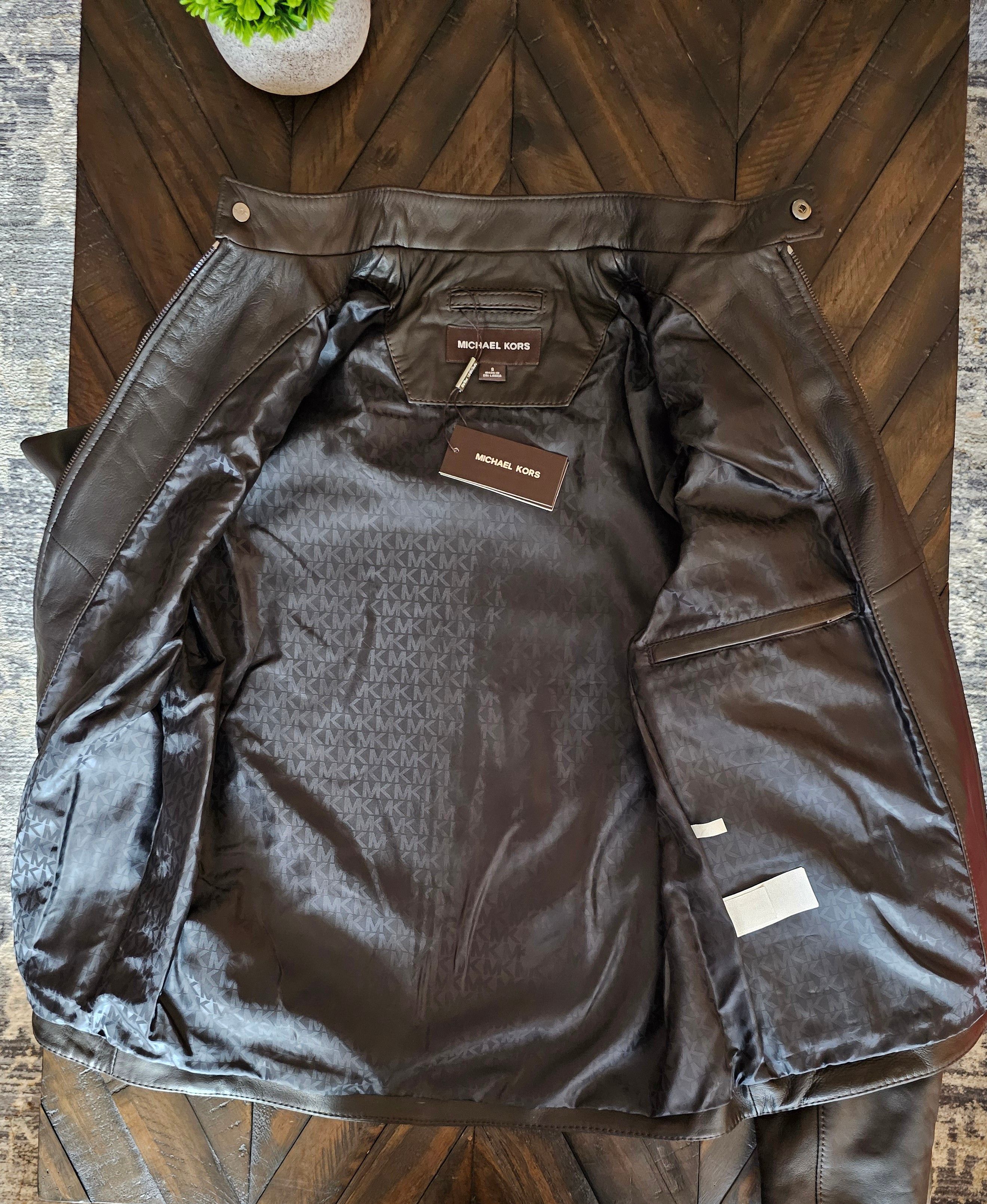 Michael Kors Michael Kors Men's Leather Racer Jacket New with tag Size US S / EU 44-46 / 1 - 8 Thumbnail