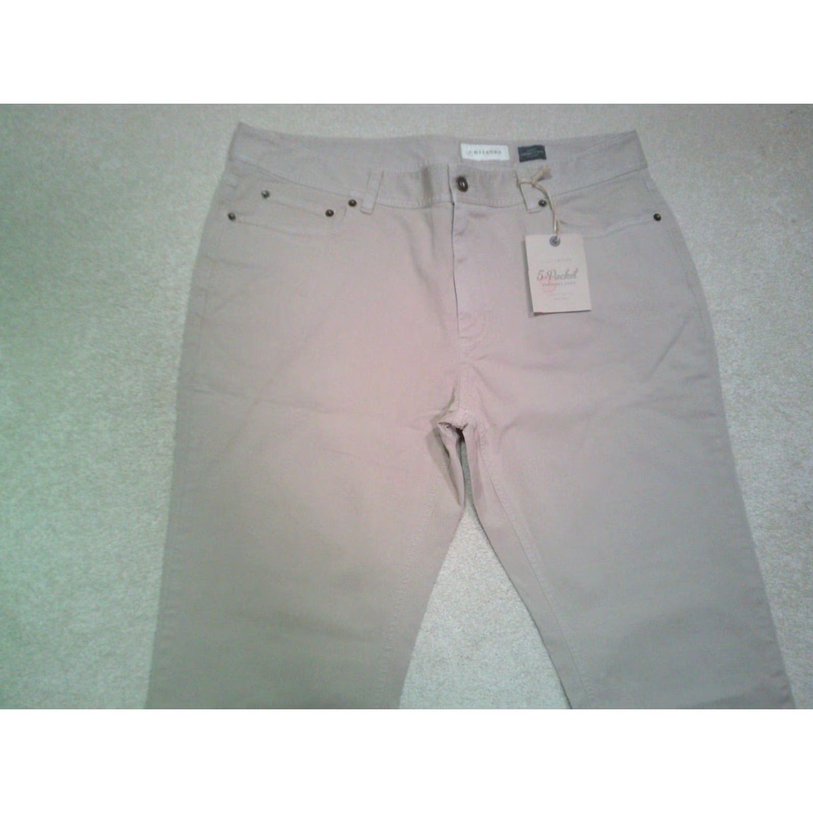 Vintage New J Hilburn Pants Mens 36x34 Beige Oatmeal Brushed Twill 5 Pocket Stretch Size US 36 / EU 52 - 3 Thumbnail