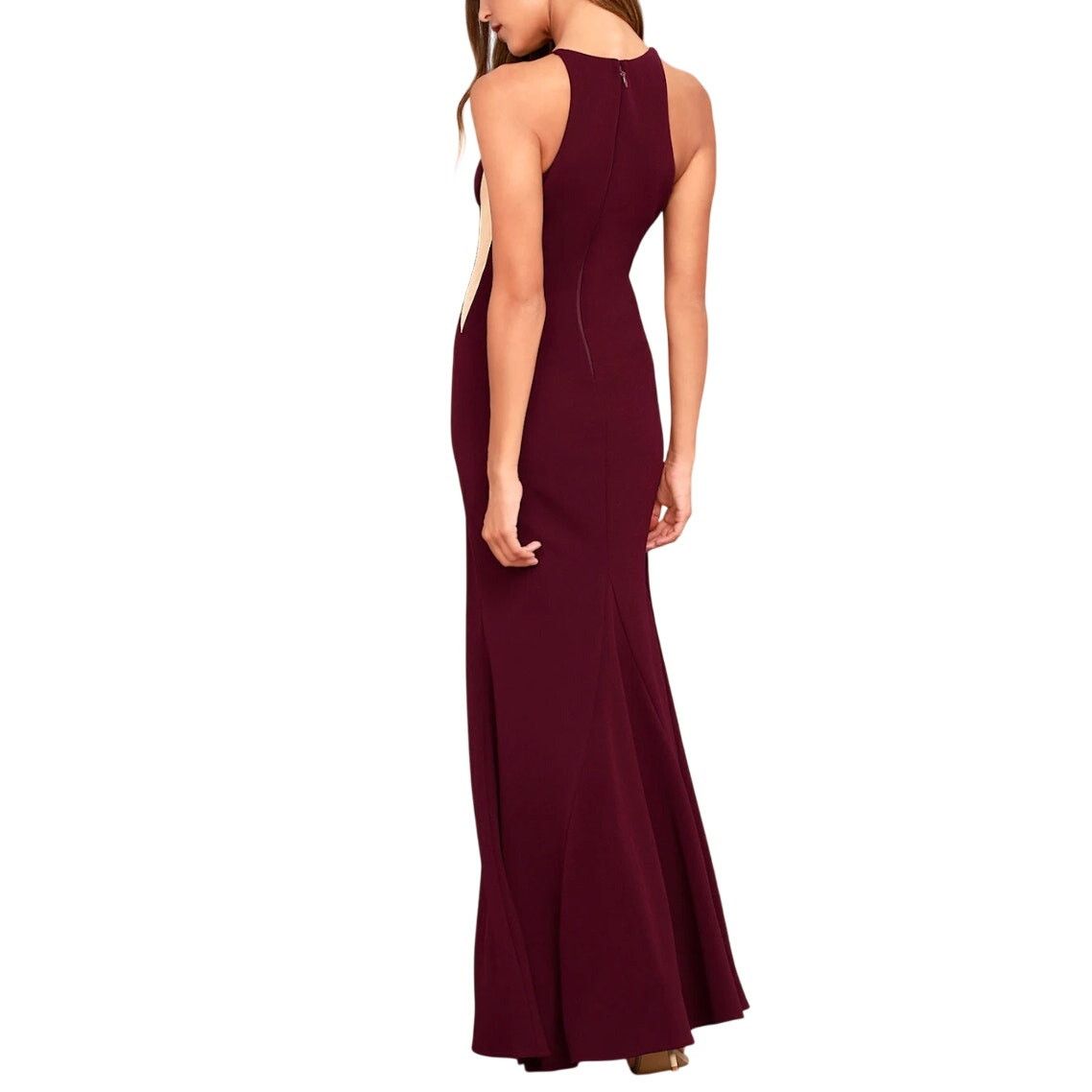 Lulus Romanticism Maxi Dress in Burgundy, Size XL