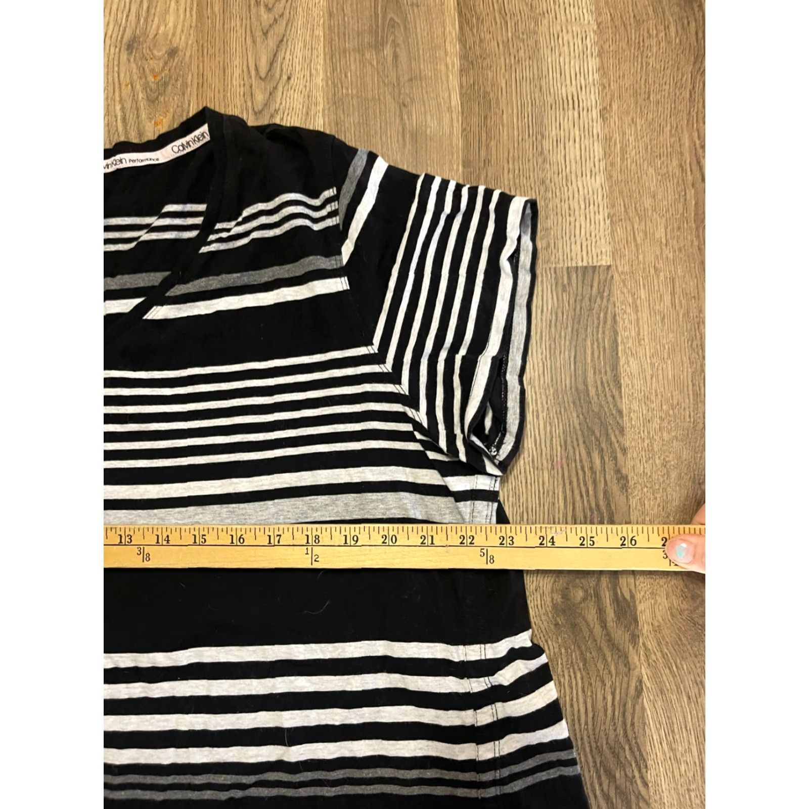 Calvin Klein Calvin Klein Shirt Women Plus Size 3X Black White Striped Stretch Size XXL / US 16-18 / IT 52-54 - 6 Thumbnail