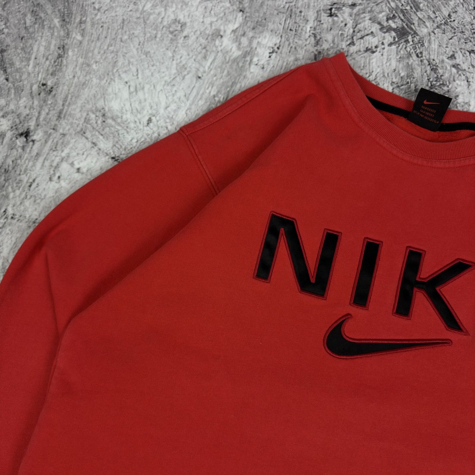 Nike Nike Red Cotton Fleece Lined Spellout Sweatshirt L (12-14) Size L / US 10 / IT 46 - 4 Thumbnail