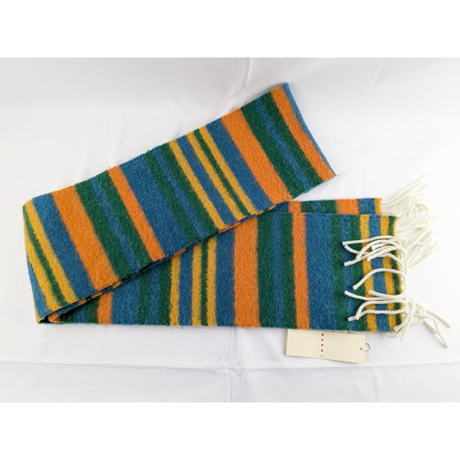 Marni o1rshd1 Size:OS/ Sciarpa Uomo Striped Brushed Wool Sea Green Size ONE SIZE - 1 Thumbnail
