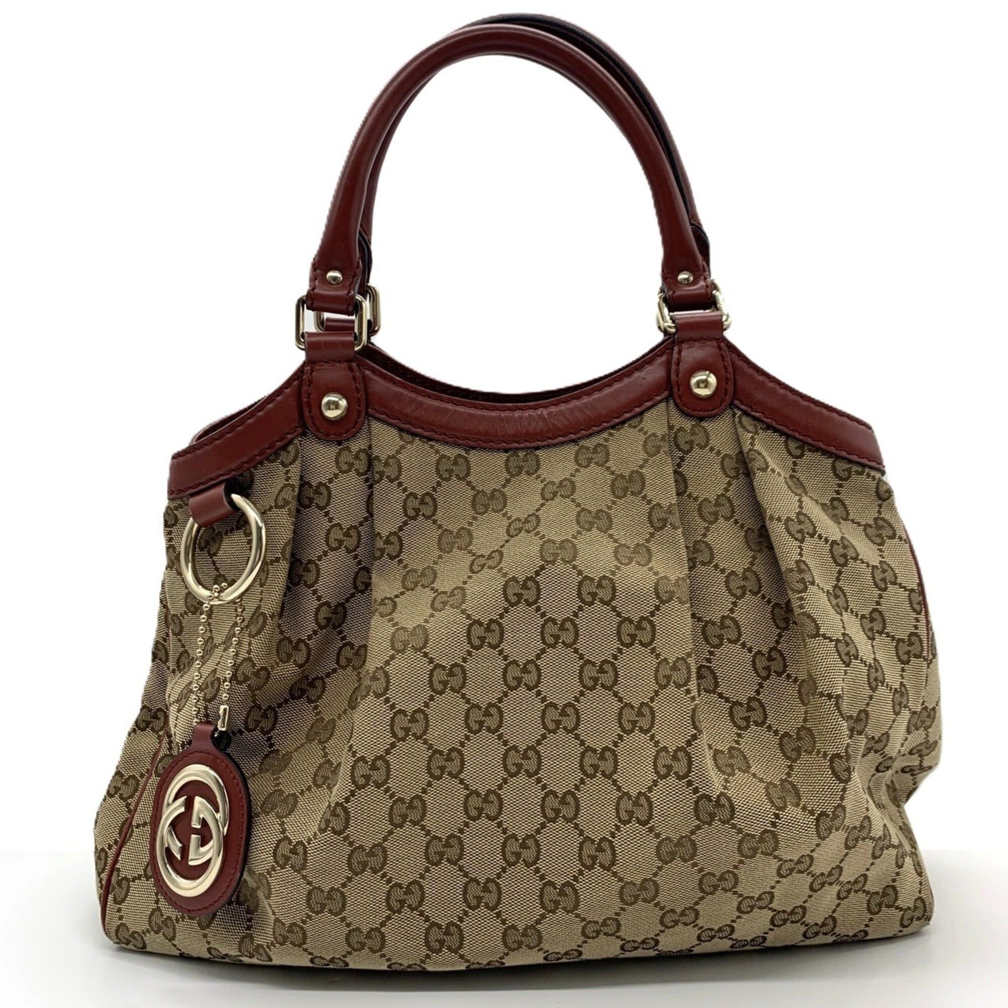 Gucci Gucci GG Canvas Sukey Tote Bag Handbag Leather Bordeaux Brown Interlocking Women's GUCCI Size ONE SIZE - 1 Thumbnail