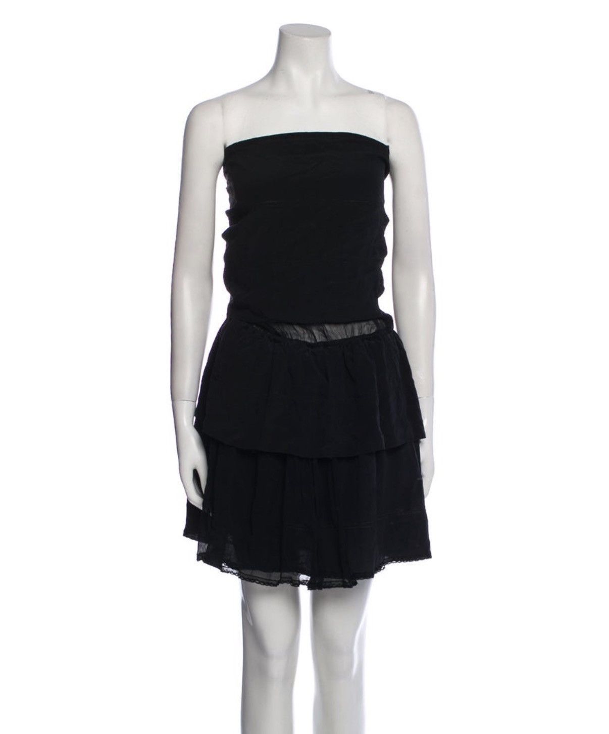 Miu Miu Miu Miu Silk A-Line Black Mini Dress Size S / US 4 / IT 40 - 1 Thumbnail