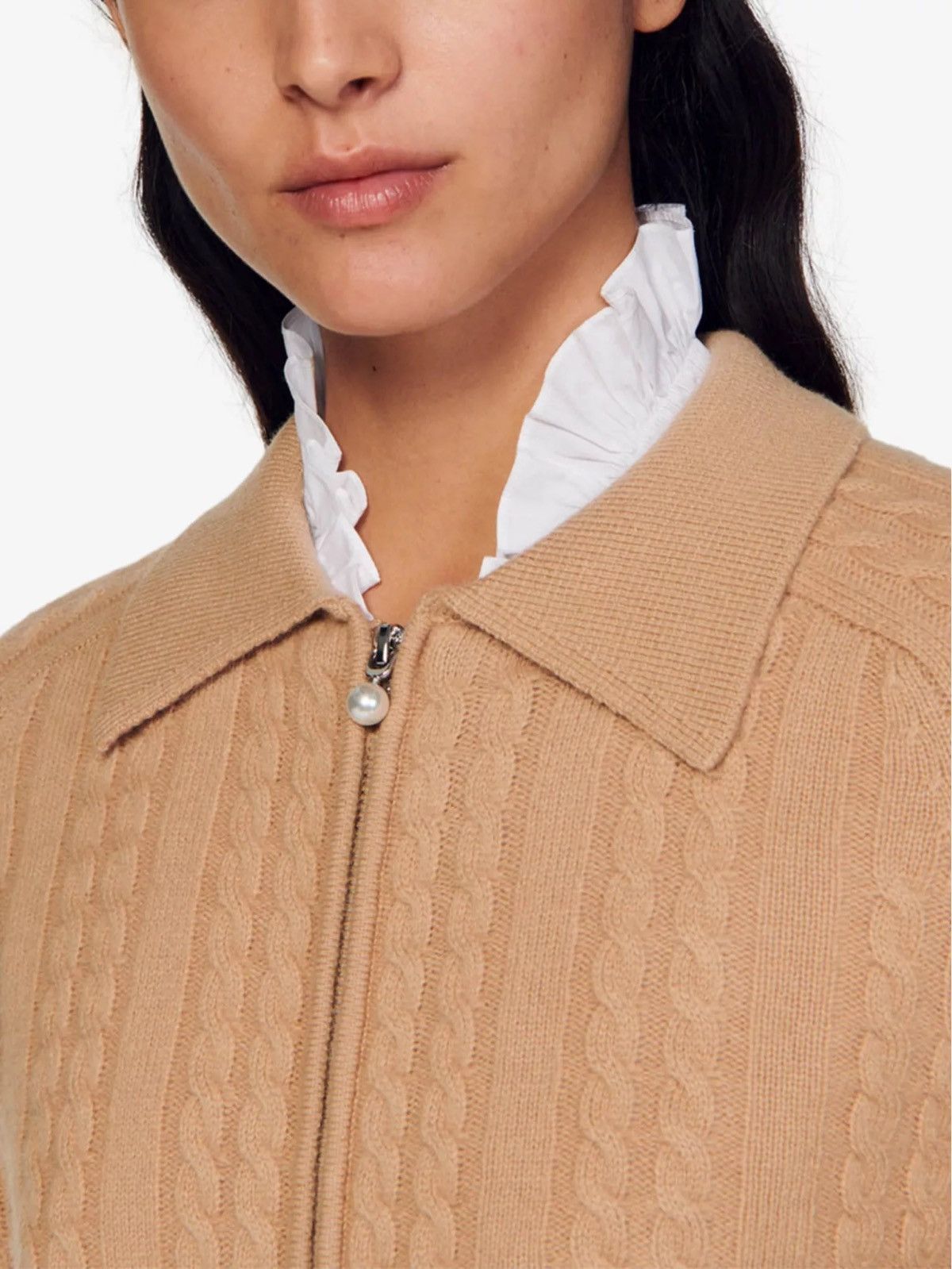 Sandro Sandro Cheryl Cabel Knit Cropped Wool and Cashmere Cardigan Size XXS / US 00 / IT 34 - 4 Thumbnail
