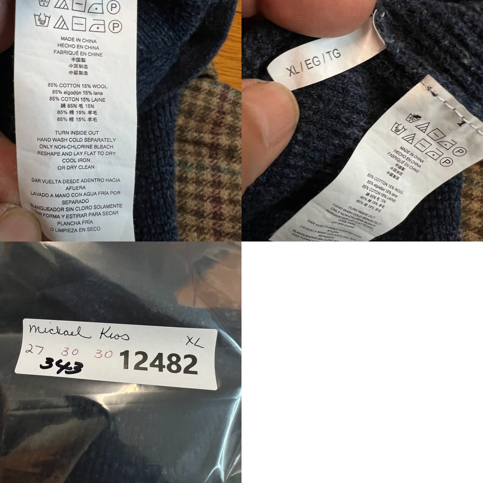 Michael Kors MICHAEL KORS Wool Blend Pullover Sweater XL Blue Crew Neck Long Sleeve Regular Fit Mens Size US XL / EU 56 / 4 - 8 Thumbnail
