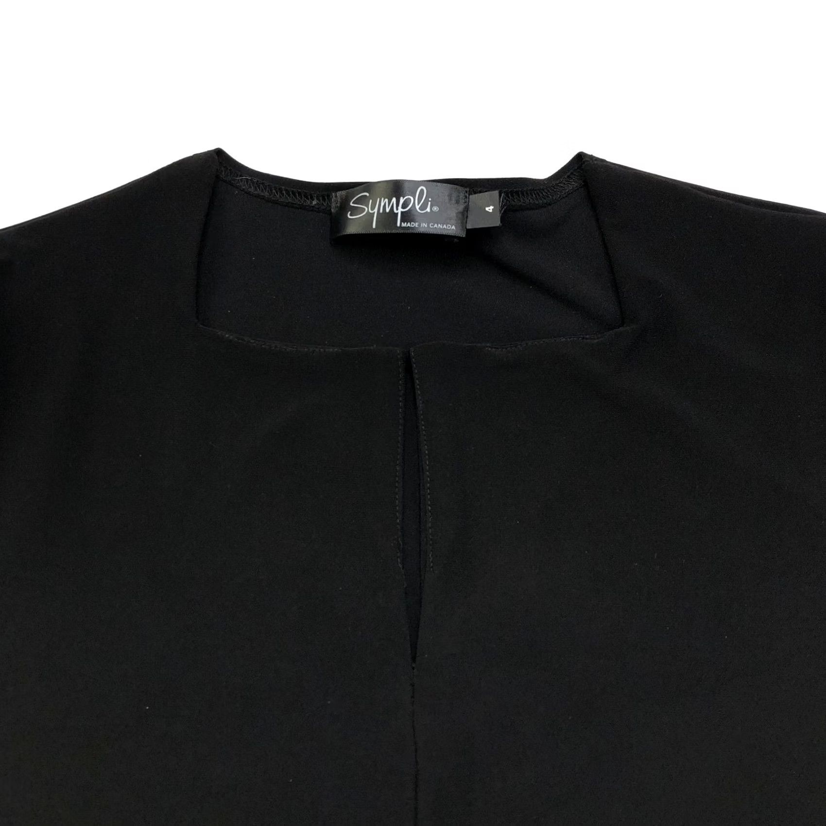 Vintage Sympli Black Womens Tunic Blouse Top 4 Pearl Pullover Button Size S / US 4 / IT 40 - 7 Thumbnail