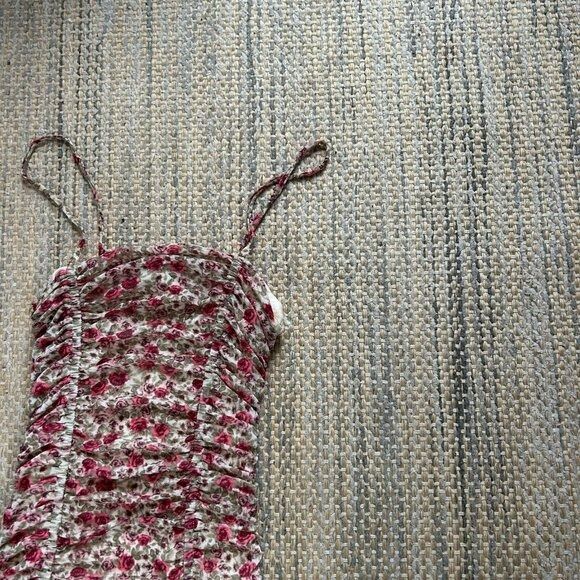 Urban Outfitters Urban Outfitters Ruched Floral Mesh Slip Dress Pink Mini Bod Size XS / US 0-2 / IT 36-38 - 8 Thumbnail