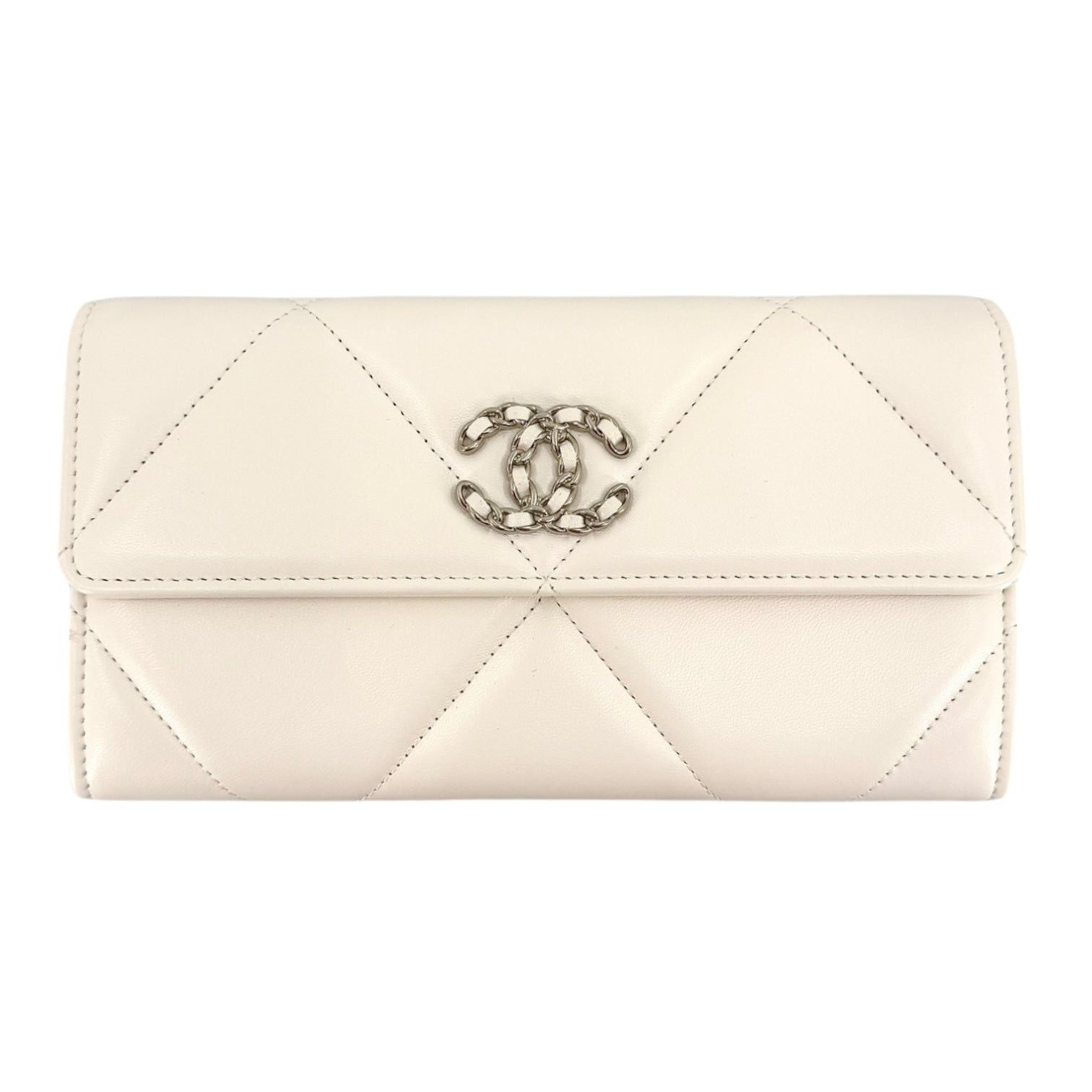 Chanel Quilted 19 Long Flap Wallet White Size ONE SIZE - 1 Thumbnail