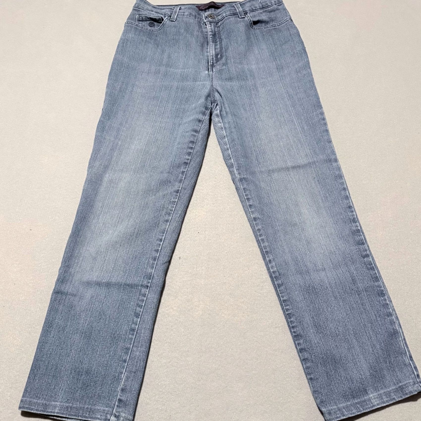 Gloria Vanderbilt Gloria Vanderbilt Amanda Jeans Womens Blue Denim Stretch High Rise Straight - 10 Size 32" / US 10 / IT 46 - 2 Thumbnail