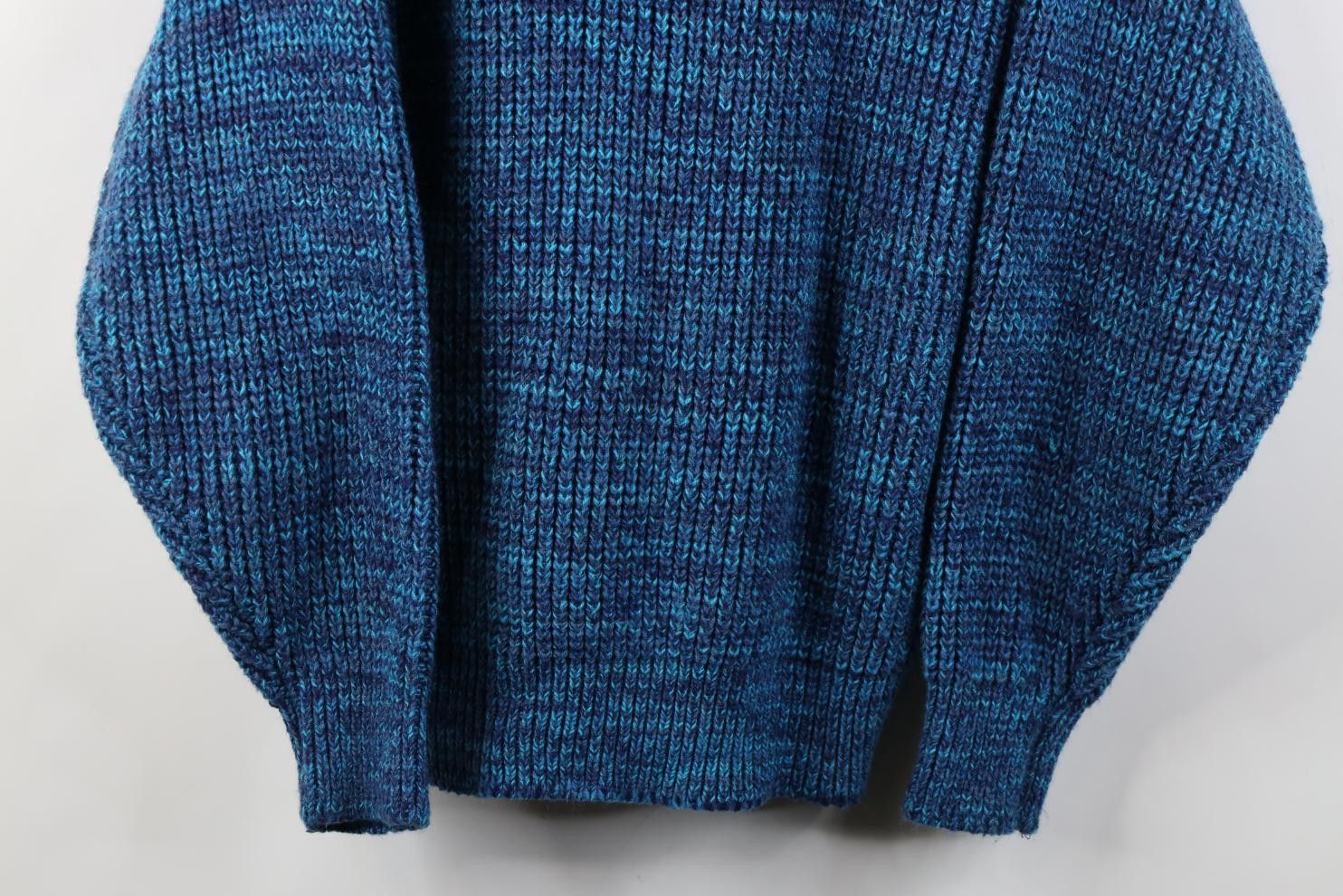 Vintage Vintage 90s Streetwear Ribbed Knit Crewneck Sweater Blue Size US L / EU 52-54 / 3 - 3 Thumbnail