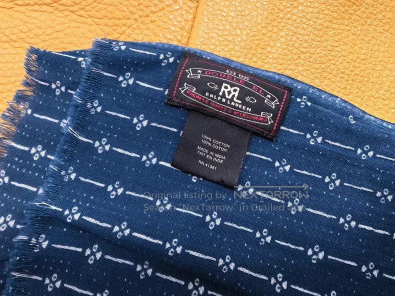RRL Ralph Lauren RRL Ralph Lauren Blue cat paw striped scarf Size ONE SIZE - 5 Thumbnail