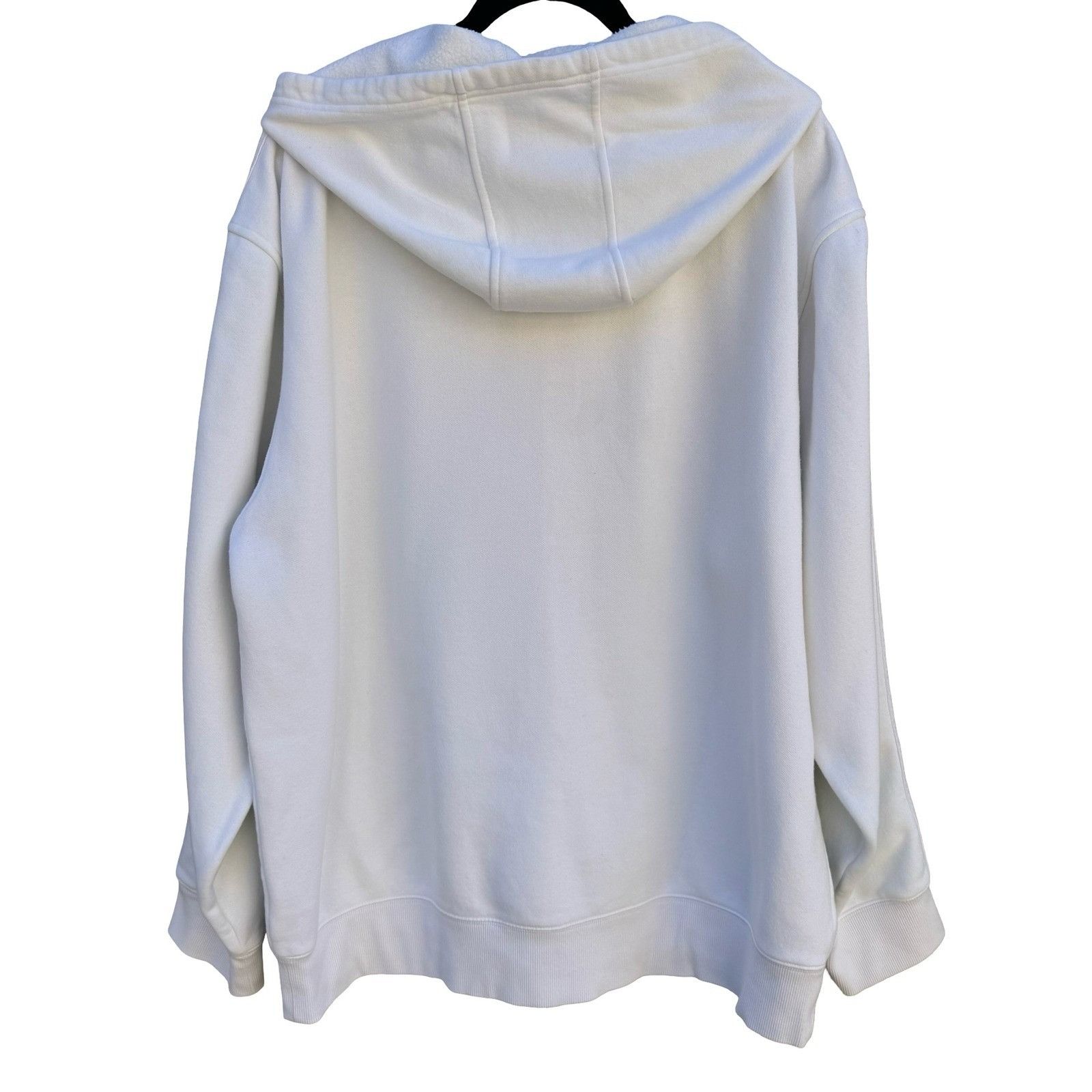 Adidas Adidas Mens XL Full Zip Hoodie White Fleece Lined 3-Stripe E Size US XL / EU 56 / 4 - 7 Thumbnail