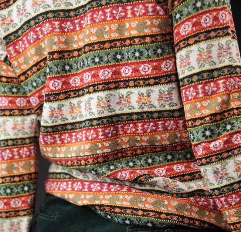 Vintage United Color Of Benetton With Cut Flower Pattern