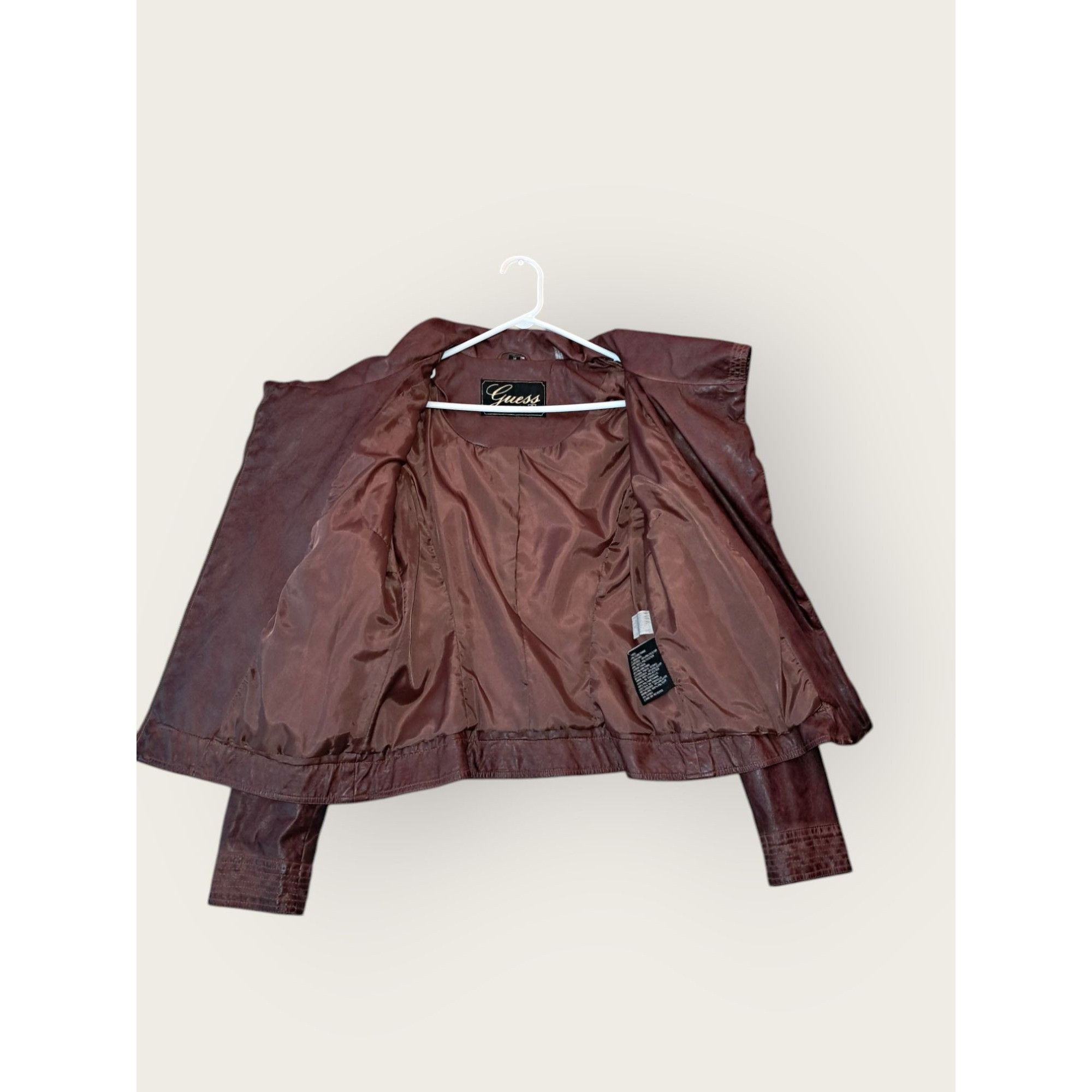 Guess Guess Women's Deep Brown Faux Leather Jacket Size Medium Size M / US 6-8 / IT 42-44 - 4 Thumbnail