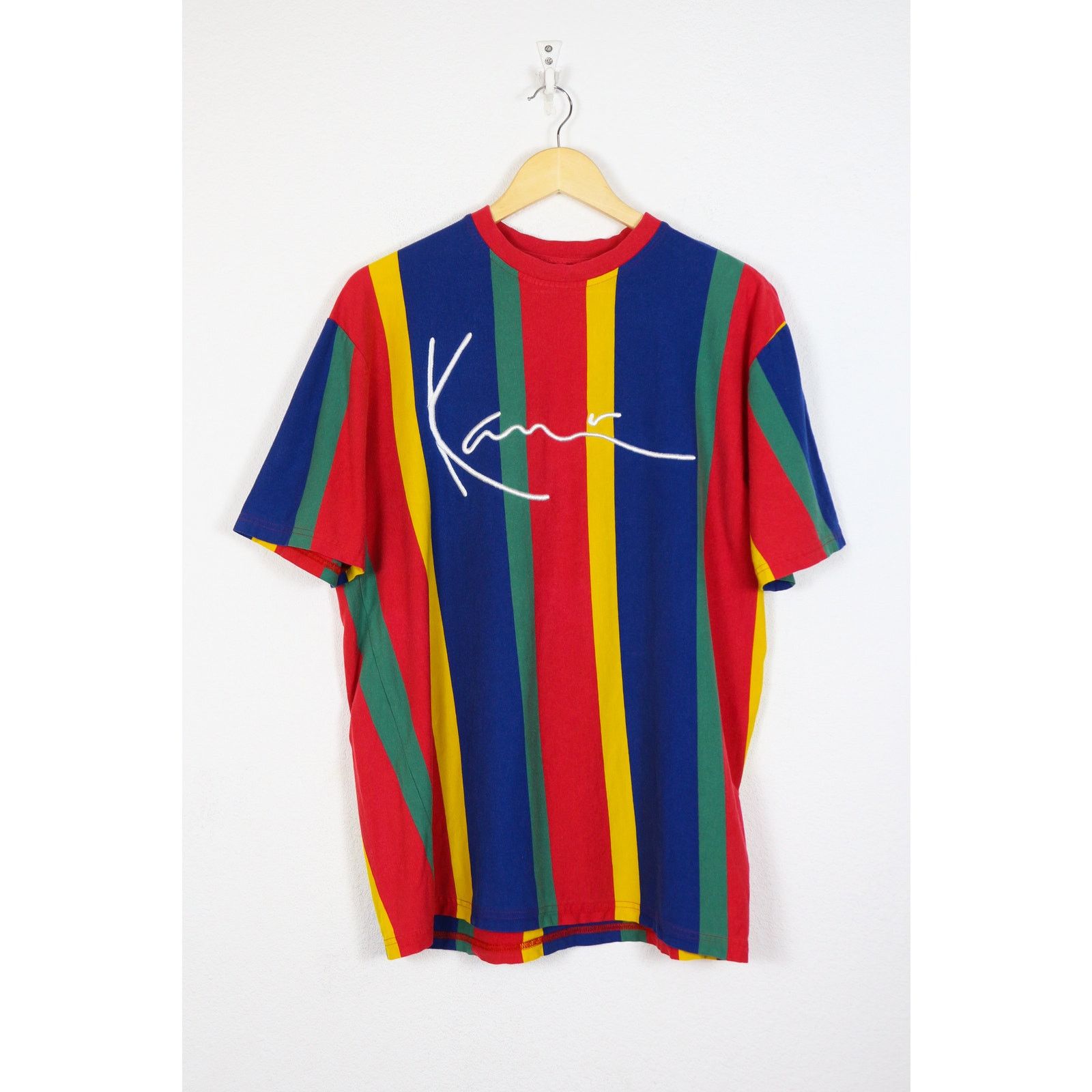 Karl Kani Karl Kani Multicolor Striped Logo Crew Tee T-shirt Y2K M 48 Size US M / EU 48-50 / 2 - 1 Thumbnail