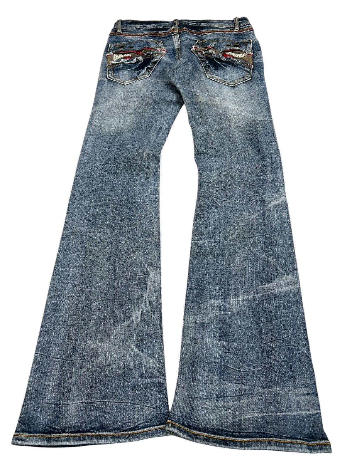 Hysteric Glamour × Japanese Brand Flare Origin Japan Jean Clawn Marks Storm Light Washe Unisex Size US 27 - 1 Thumbnail
