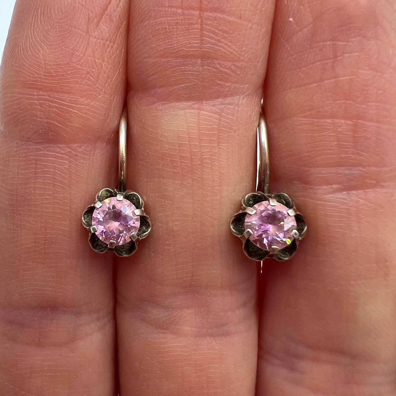 Vintage Vintage USSR 925 Gilt Silver Earrings Gold Plated Size ONE SIZE - 3 Thumbnail