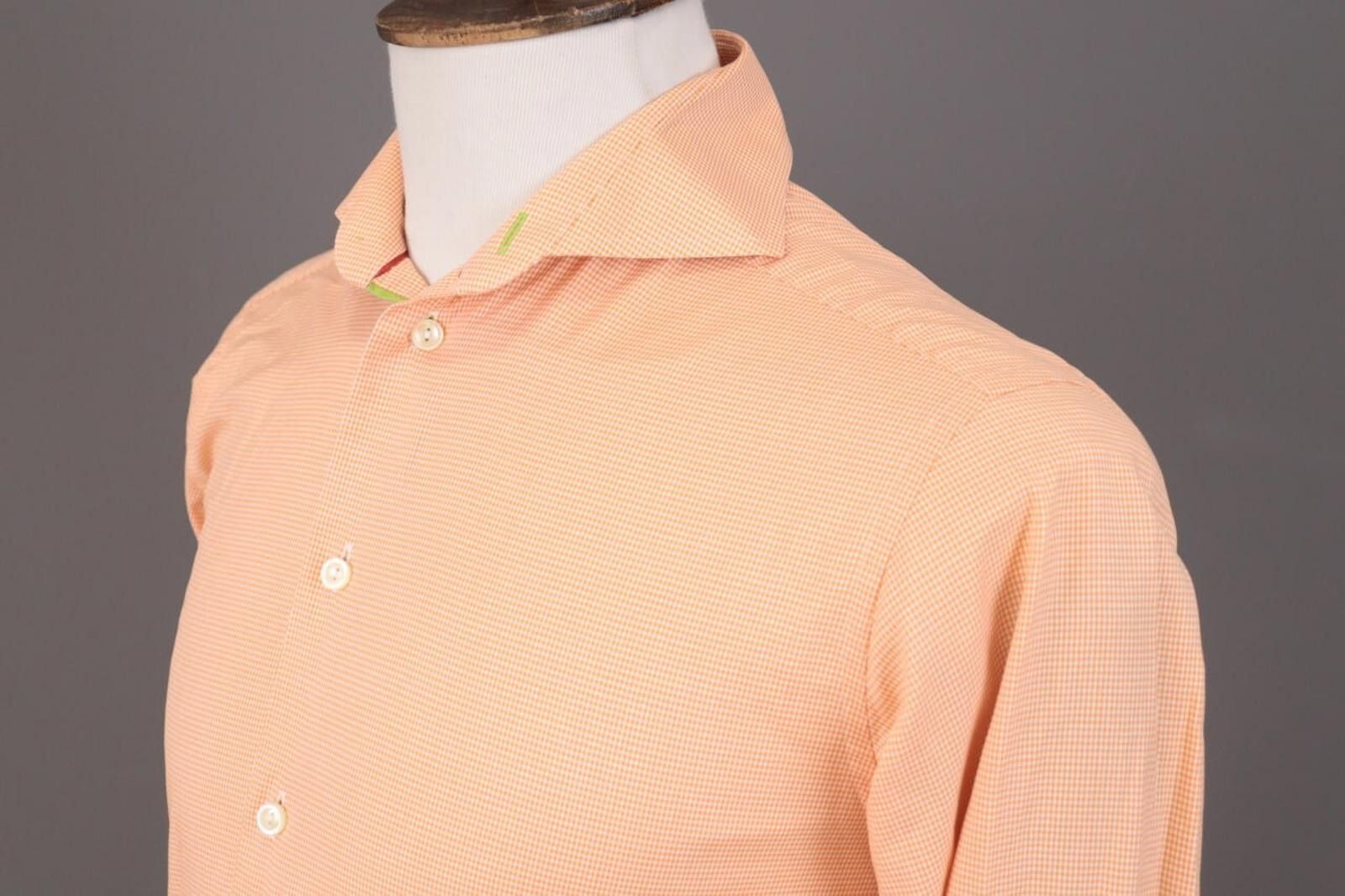 Eton Eton Slim orange Check Long Sleeve Shirt Size 38 / 15 / S Size US M / EU 48-50 / 2 - 9 Thumbnail