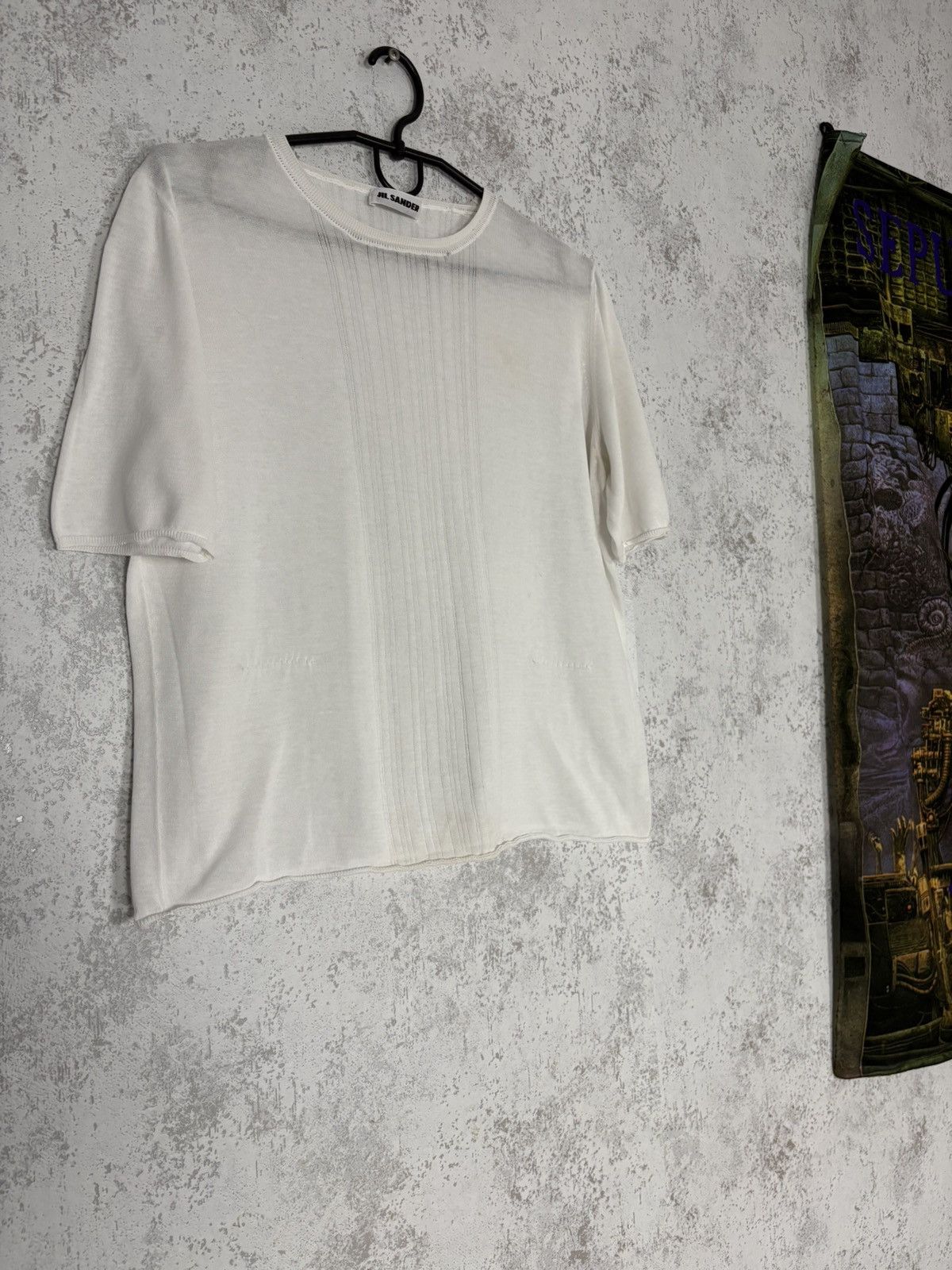 Jil Sander Jil Sander Archive Knit Panel Minimalist Tee Italy 2000s Y2K Size M / US 6-8 / IT 42-44 - 2 Thumbnail