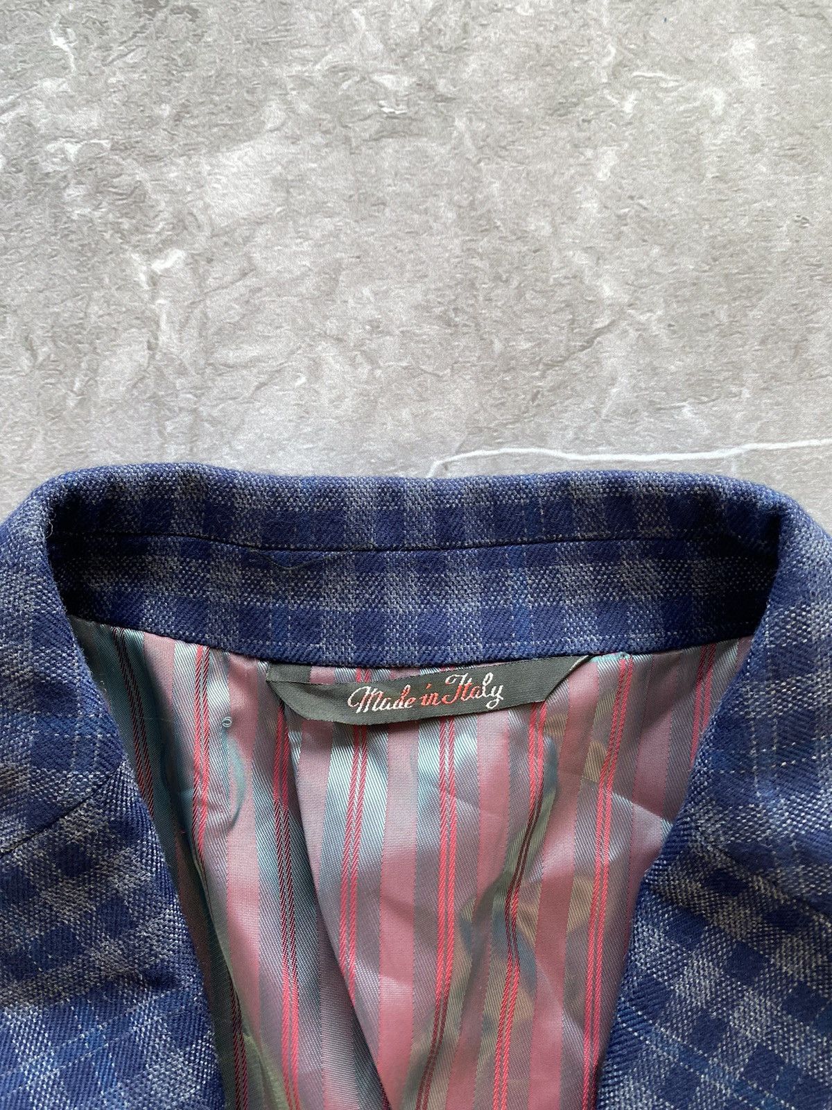 Designer Rare Linea Sartoriale Milano Check Thick Flannel Wool Blazer Size 52R - 11 Thumbnail