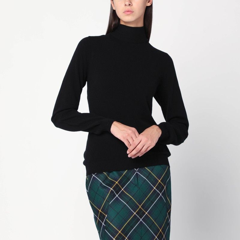 Moschino Moschino Black Turtleneck Sweater With Crossed Details Size S / US 4 / IT 40 - 1 Thumbnail