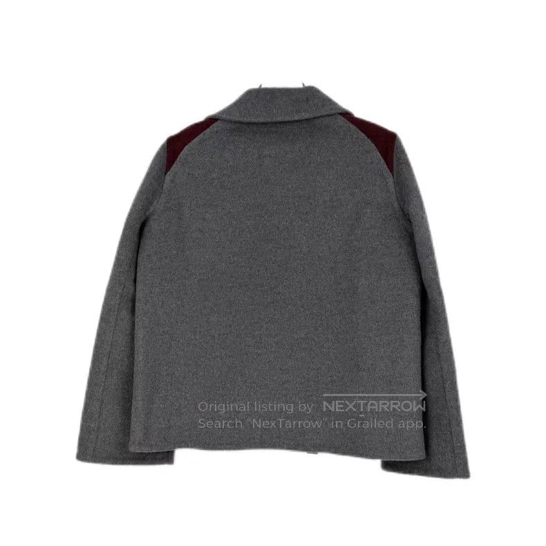 Hermes Hermes Gray Leather Edge Cashmere Tweed Jacket Size XS / US 0-2 / IT 36-38 - 2 Thumbnail