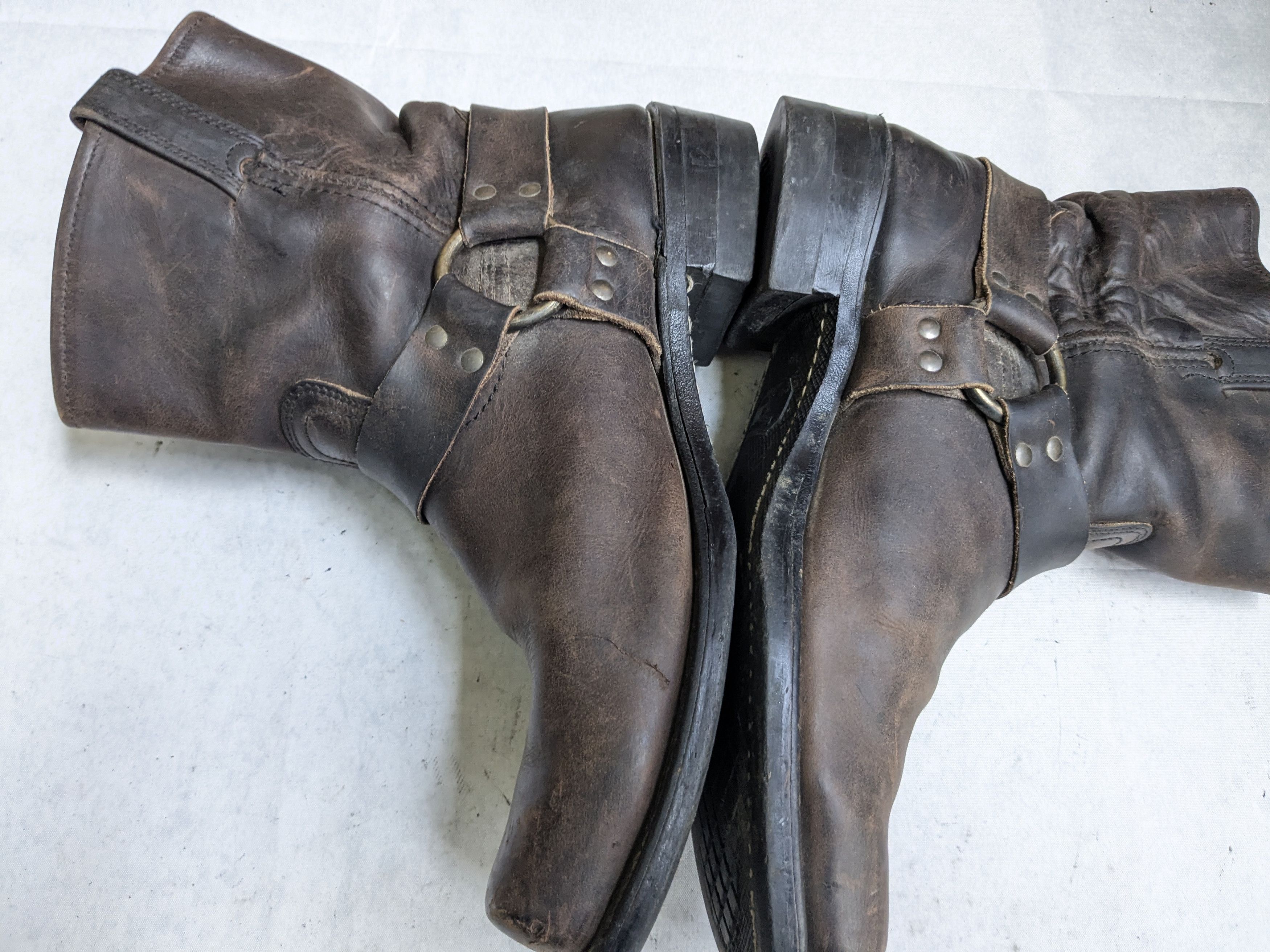 Frye Frye Harness Brown 13 M Leather Strap Buckle Size US 13 / EU 46 - 12 Thumbnail