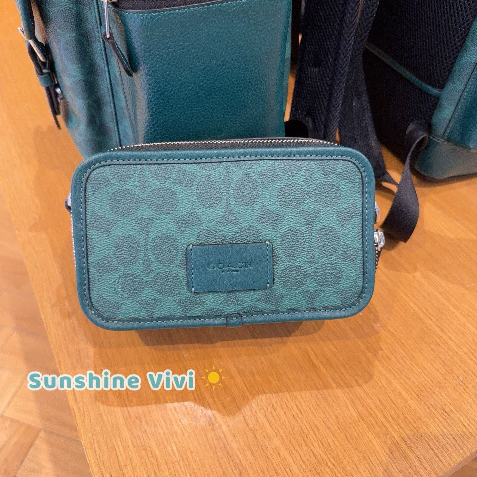 Coach NWT Coach Men’s Wyatt Crossbody Bag CW365 Silver/Sea Green Size ONE SIZE - 1 Thumbnail