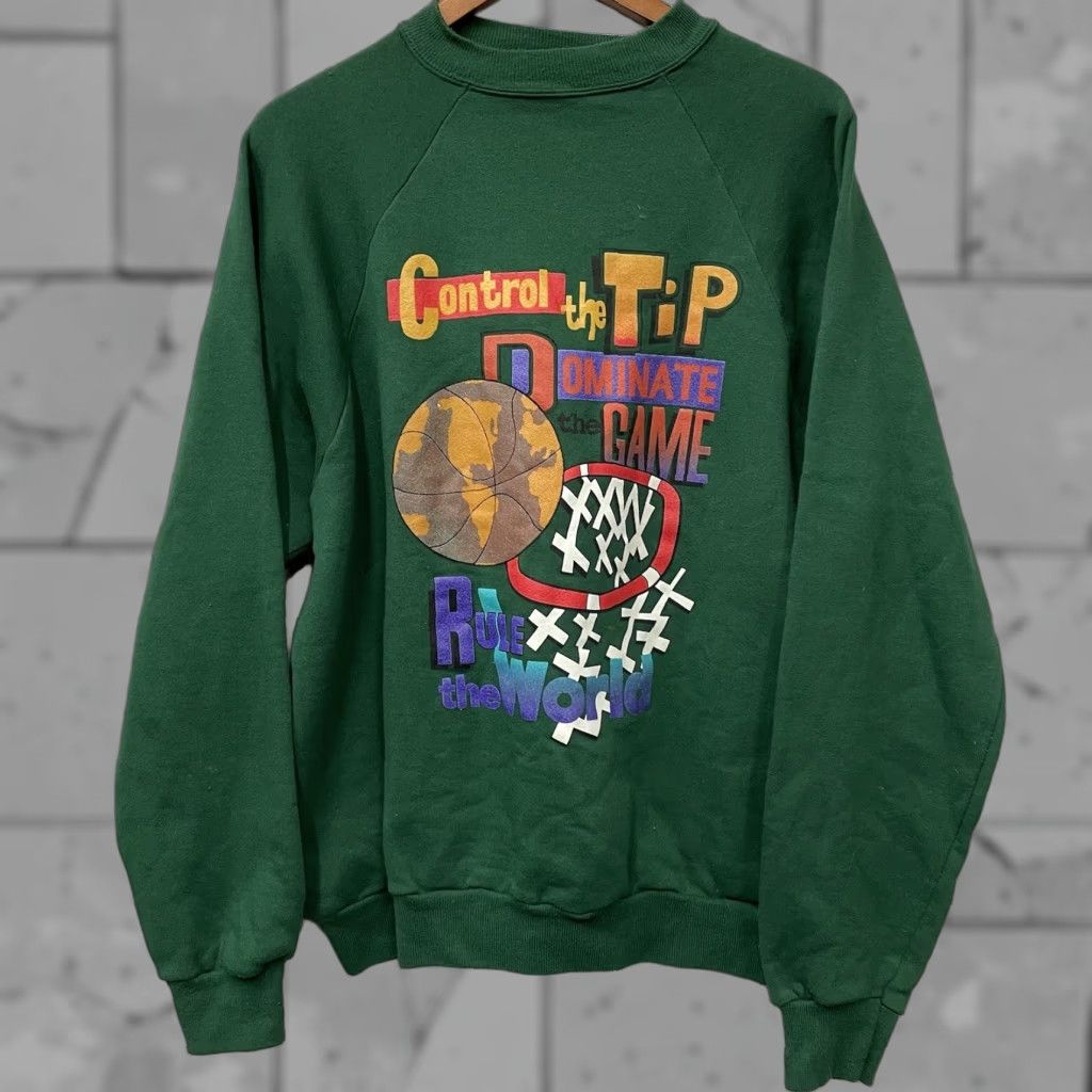 Hanes VINTAGE Hanes Activewear Basketball Green Crewneck Sweatshirt Men XL Size US XL / EU 56 / 4 - 1 Thumbnail