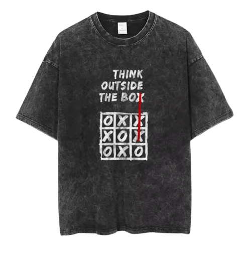 Japanese Brand Y2K Creative Think Outside The Box Gym Washed T-Shirt Size US L / EU 52-54 / 3 - 1 Thumbnail