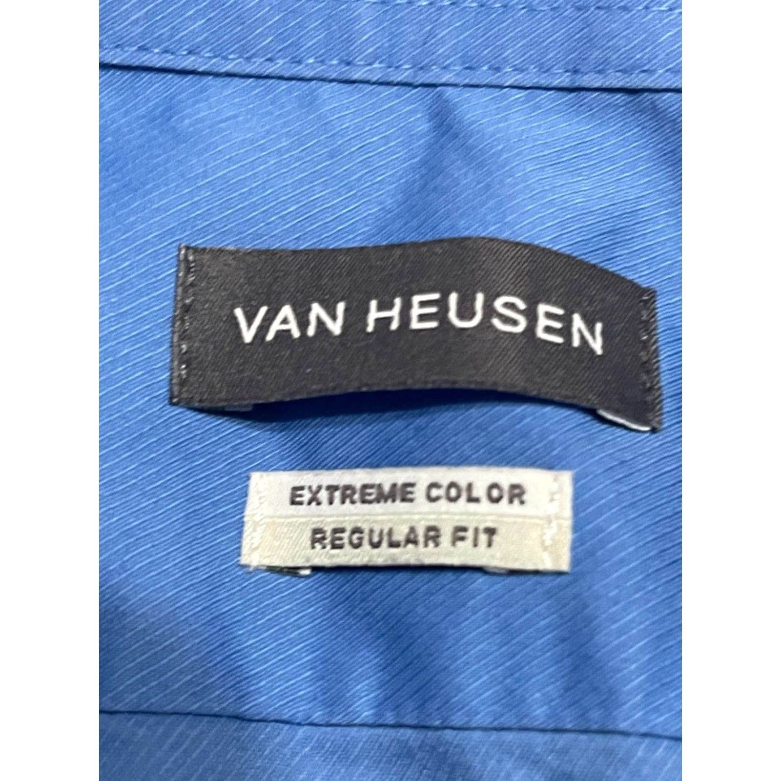 Van Heusen Van Heusen Shirt Men 15-15.5 34/35 Button-Up Long Sleeve Blue Vintage No (adjusted) Size US M / EU 48-50 / 2 - 7 Thumbnail