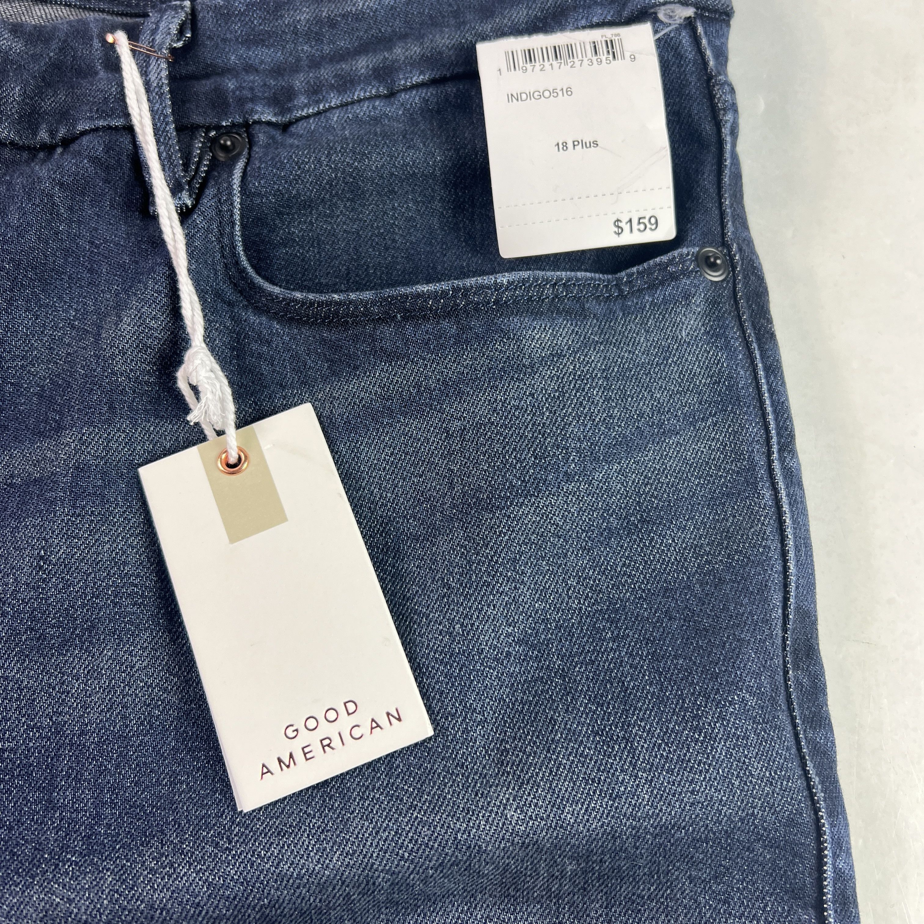 Good American Good American Jean Good Legs Flare High Rise Dark Blue Denim Size 40" / US 18 - 7 Thumbnail