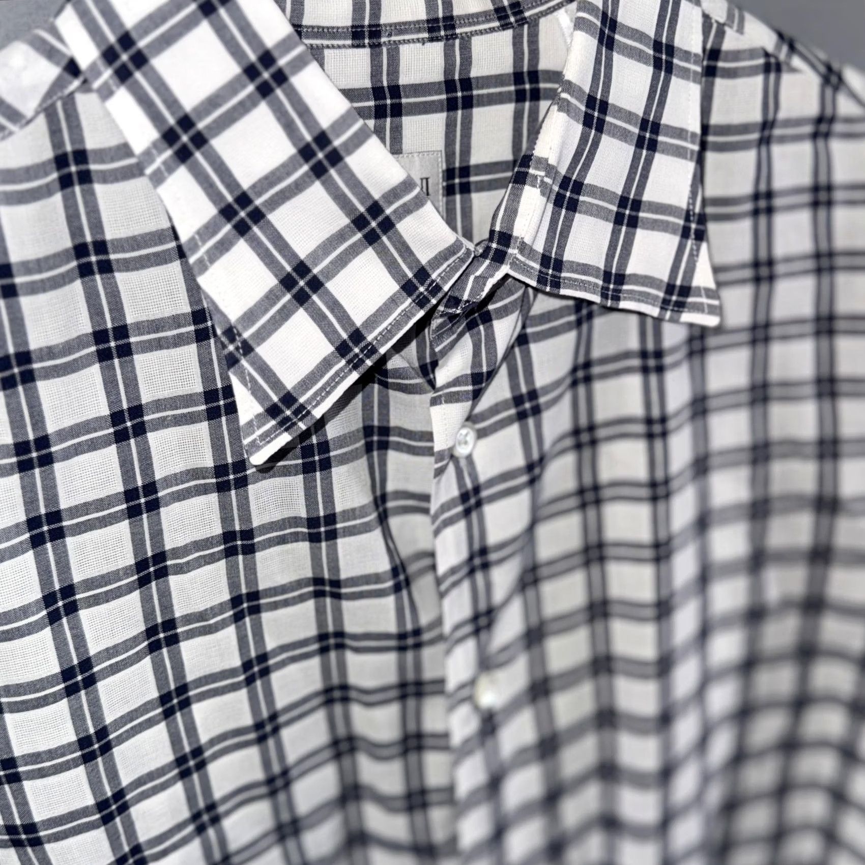 Armani Armani Collezioni Shirt Mens Large White Blue Plaid Long Sleeve Button Front Size US L / EU 52-54 / 3 - 4 Thumbnail