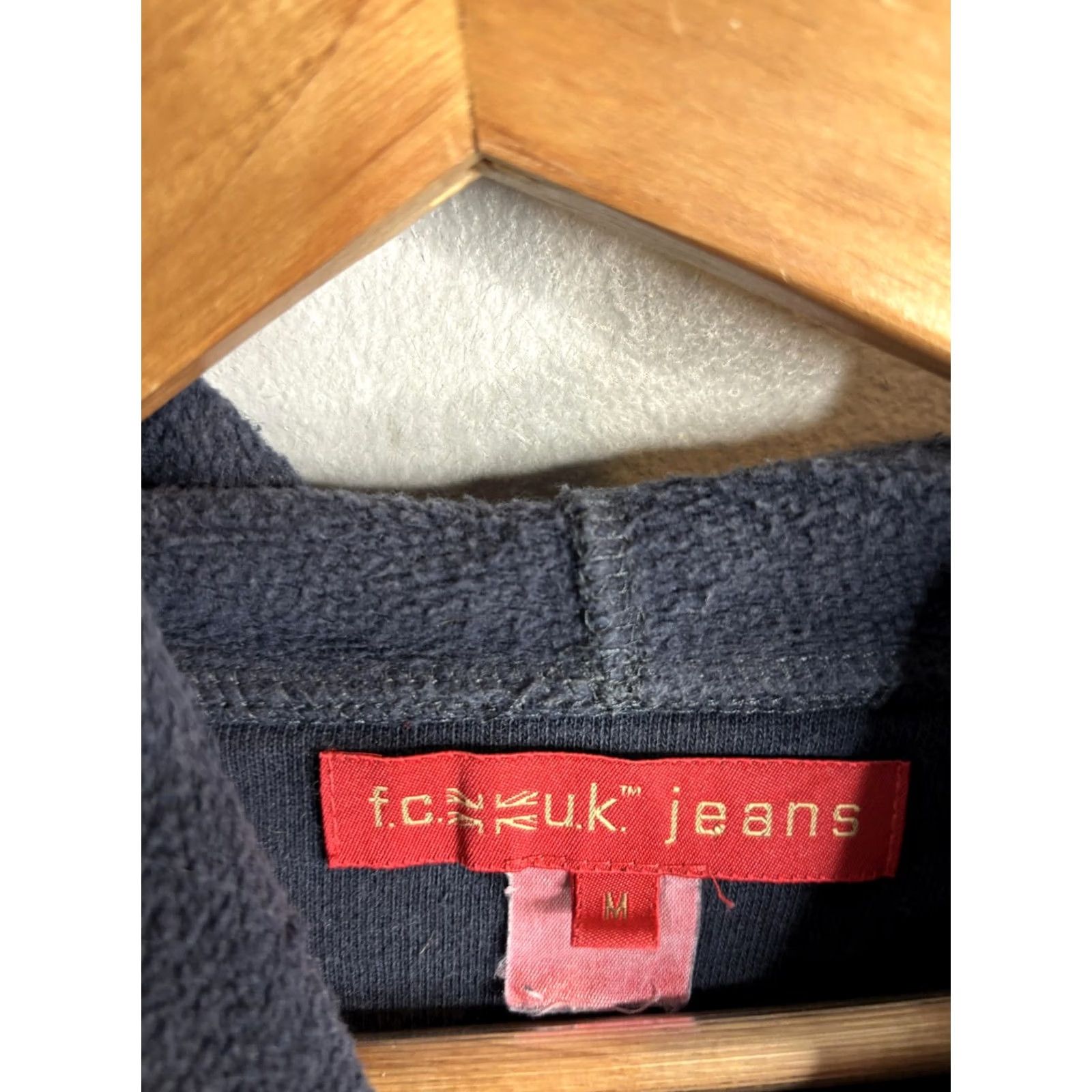 Vintage F.c.u.k. jeans Hoodie Mens Medium Blue Pullover Fleece FC UK Logo Sweatshirt Size US M / EU 48-50 / 2 - 4 Thumbnail