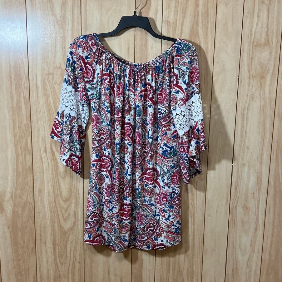 Other Lildy Floral Paisley Off the Shoulder Tunic 2XL-3XL Size 3XL / US 20-22 - 2 Thumbnail