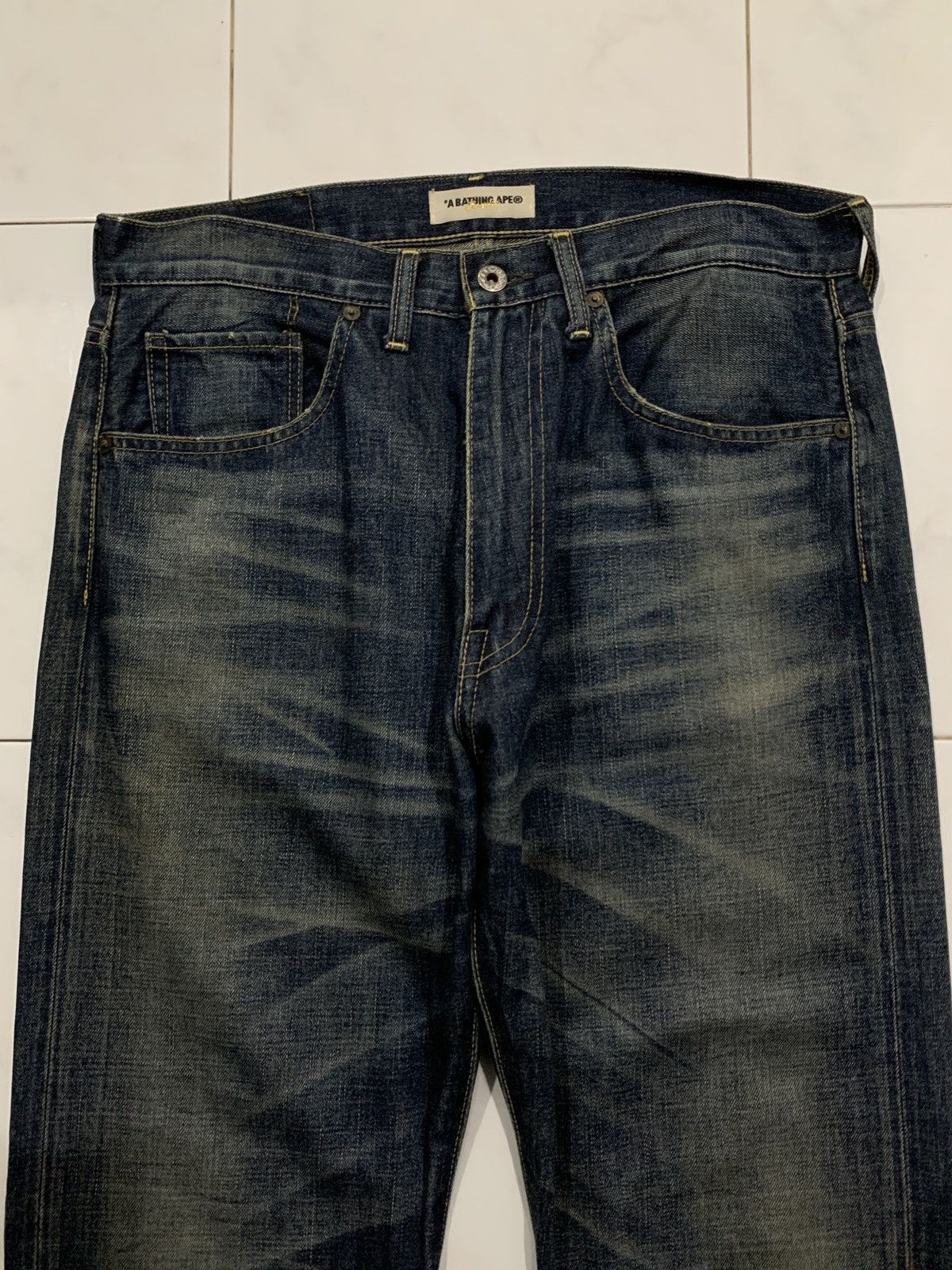 Bape Vintage OG Bape A Bathing Ape Multi Logo Jeans Size US 33 - 4 Thumbnail