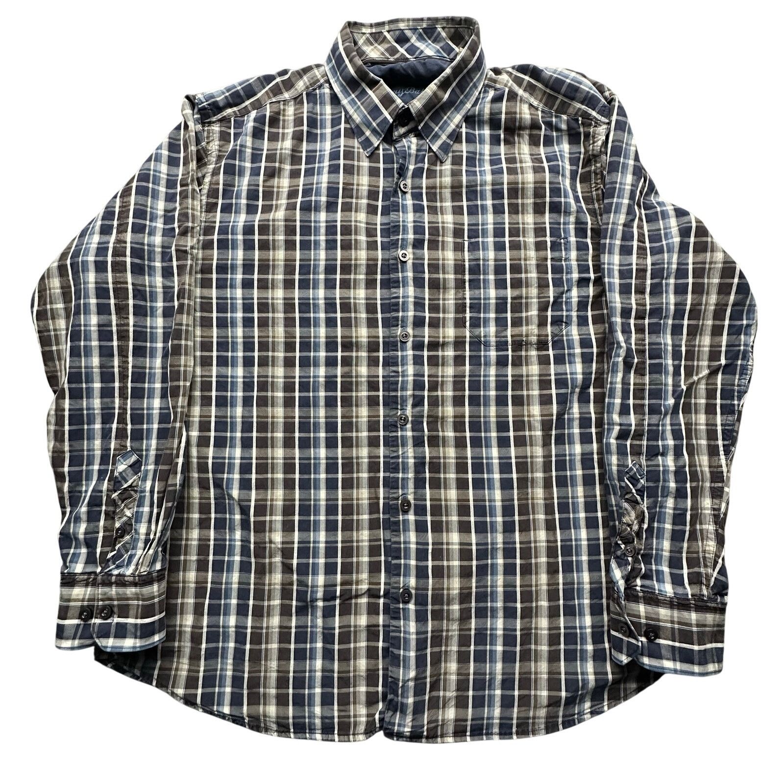 Tommy Bahama Tommy Bahama 100% Silk Button Dress Shirt Mens L Plaid Navy Size US L / EU 52-54 / 3 - 1 Thumbnail