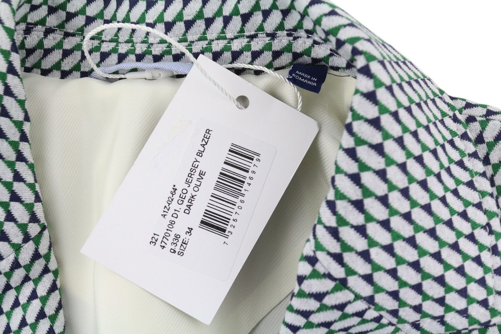 Gant GEO JERSEY EU34 Patterned Notch Lapel Button Blazer 85537 Size XS / US 0-2 / IT 36-38 - 7 Thumbnail