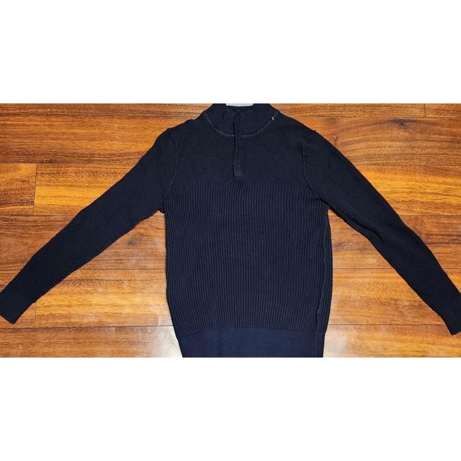 Tommy Bahama TOMMY BAHAMA Pullover 1/4 Zip Ribbed Cotton Dark Blue Knit Sweater Regular Unisex Adults Size S Size S / US 4 / IT 40 - 3 Thumbnail