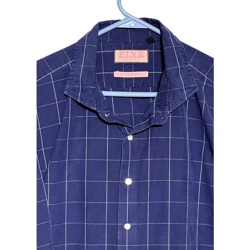 Thomas Pink Thomas Pink Men's Blue Button Down Cotton Shirt Size 18.5 Size US XL / EU 56 / 4 - 4 Thumbnail