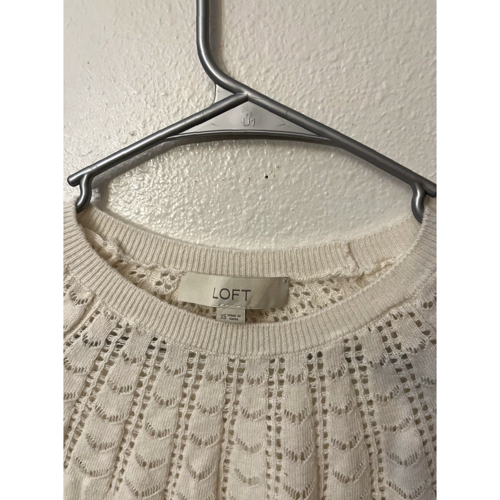 Loft LOFT Sweater Women's Cable Knit Open Knit Ivory Pullover XS Mock Neck Raglan Long Sleeve Size XS / US 0-2 / IT 36-38 - 4 Thumbnail