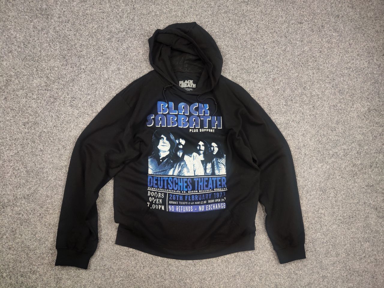 Black Sabbath Black Sabbath plus support Vintage Band Logo Black Hoodie Size US M / EU 48-50 / 2 - 7 Thumbnail