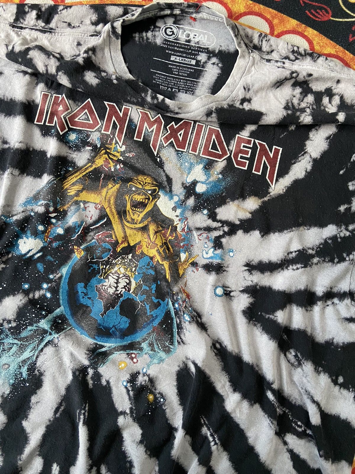 Band Tees × Vintage GLOBAL IRON MAIDEN TYE DYE Size US XL / EU 56 / 4 - 7 Thumbnail