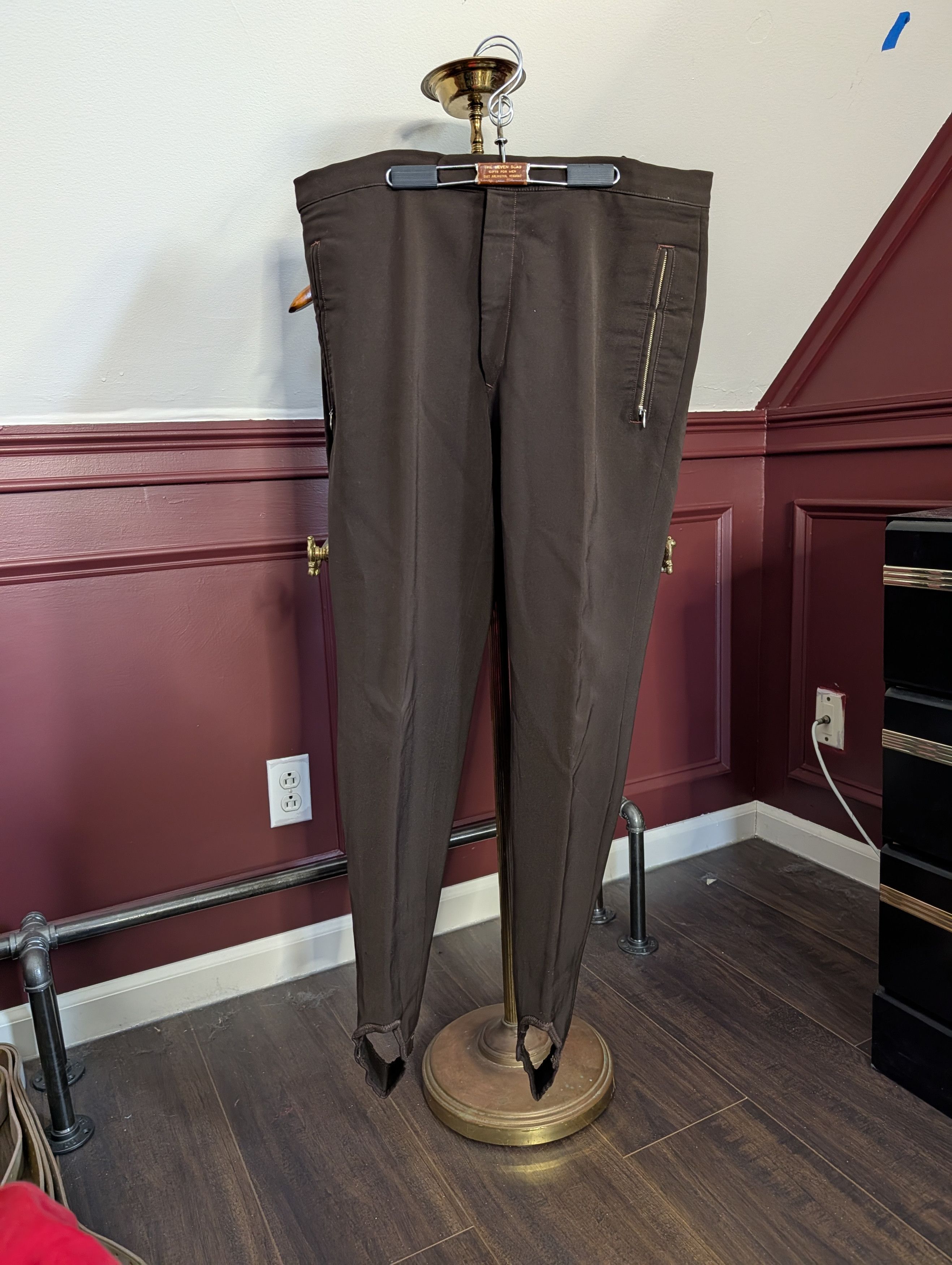 Vintage GERMAN VINTAGE Brown Wool Ski Pants zippered 36" Size US 36 / EU 52 - 1 Thumbnail