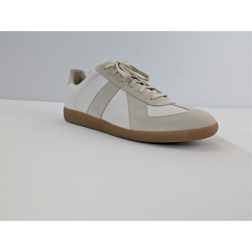 Maison Margiela o1rshd1 Leather Replica Sneaker in White / Grey Size US 12 / EU 45 - 2 Thumbnail