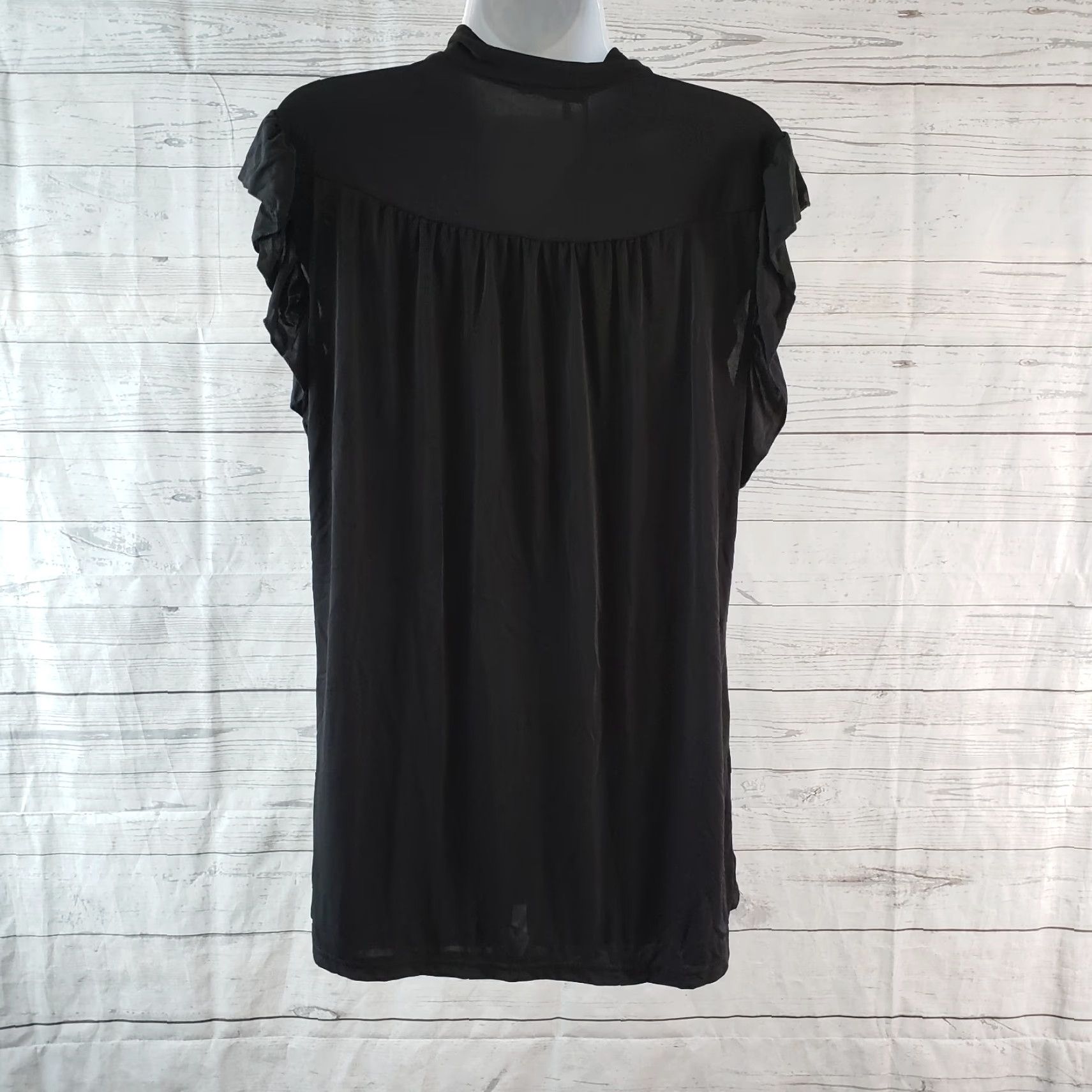 Vintage Lily by Firmiana Womens Top L Solid Black Neck Tie Shirt Blouse XS? No, L size? (Remove confusion) Size L / US 10 / IT 46 - 4 Thumbnail