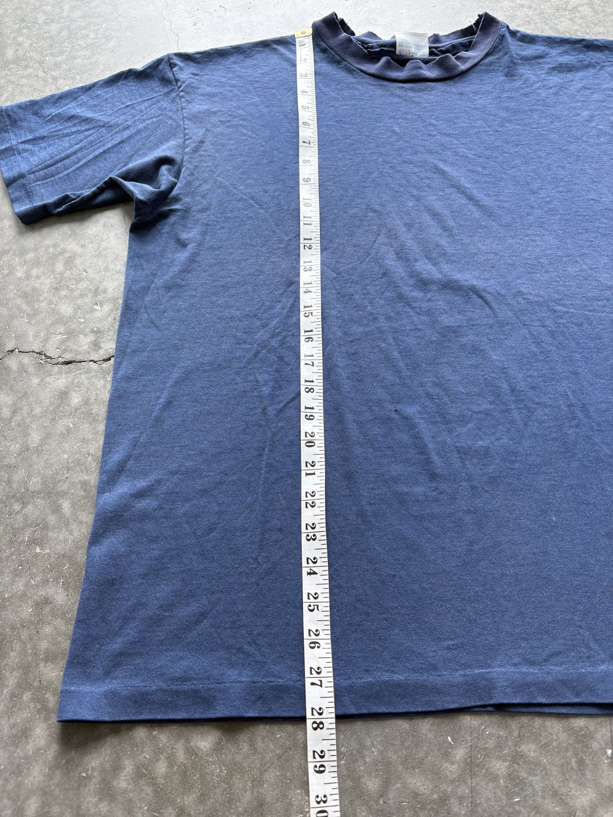 Vintage Vintage 80s Hanes Faded Heather Blue Tee Size US XL / EU 56 / 4 - 12 Thumbnail