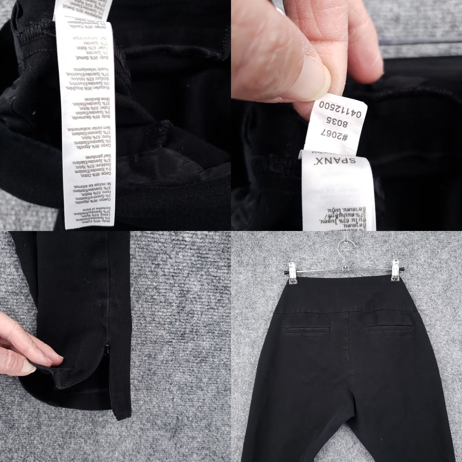 Spanx Spanx Leggings Womens M Black Stretch Twill Pants Ankle Zip Pull On Size 32" / US 10 / IT 46 - 9 Thumbnail